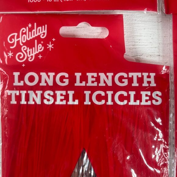 Holiday Style 4 Pack Christmas Tree Long Length Tinsel Icicles Silver Strands 18 - Picture 3 of 5